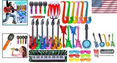 Blow Up Guitar Inflatable Party Props – Rock and Roll Theme