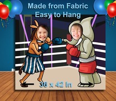 Donkey and Elephant Boxing Theme Face Cutout, 36×42″ Photo Stand-in, Party Prop