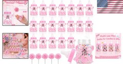 24 Pink Mini Baby Bottle Candy Boxes with 5 Handmade Roses – Baby Shower Favors