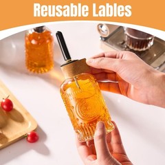 1pcs Glass Coffee Syrup Dispenser Bottles 7 OZ, Simple Syrup Bottles with Met…