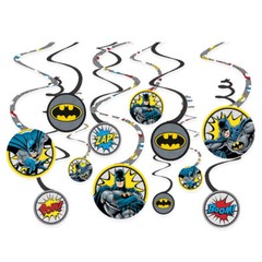 Batman Heroes Unite Swirl Decorations~Batman Heroes Unite Spiral Decoration 12ct