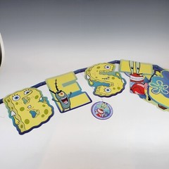 SpongeBob Squarepants Birthday Party Supplies Tablecloth Banner Hanging Swirls
