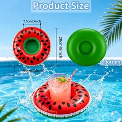 12 Pack Drink Floaties for Pool, Inflatable Drink Holder, Pool Drink Floats f…