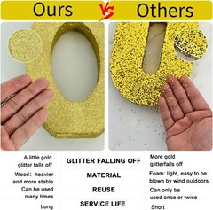 8 Inch Gold Glitter Numbers Table Centerpieces 0-9 Birthday Party…