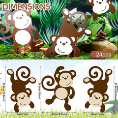 Monkey Cutouts Jungle Party Decorations Monkeys Birthday Party Supplies Paper Sa
