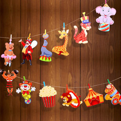 24 Pieces Carnival Cutouts Party Supplies, Circus Theme Birthday Party Favors Ci