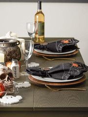 Halloween Party Tabletop Decor, Reusable & Machine Washable Cotton Fabric, Napki