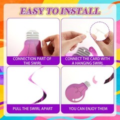 24 Pack VBS 2026 Light Bulb Hanging Swirls Decorations Colorful Paper Spiral …