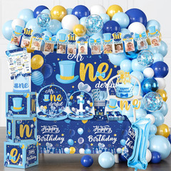 237-Piece Mr Onederful 1st Birthday Party Decoration Set for Boys