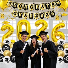 Graduation Decorations 2026, Black Gold Graduation Party Decorations Class of