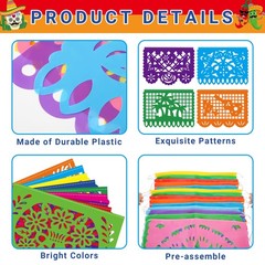 18 FT Cinco De Mayo Party Decorations, 1 Pack Fiesta Banner with 9 Plastic Pa…