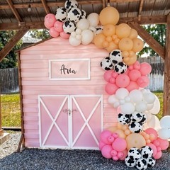 Cow Print Balloons, 60PCS Pastel Pink Cow Print Latex Balloons, Pink Cream Be…
