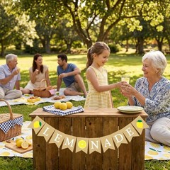 Lemonade Stand Banner for Kids – Rustic Lemonade Banner Sign for Lemonade Sta…