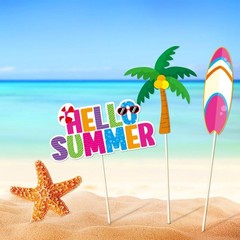 30 PCS Summer Pool Beach Hawaiian Luau Tropical Tiki Photo Booth Props