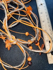 3 Yards Fall Halloween Decorating Ribbon Party Favors Wood Leaves Beads Jute