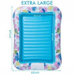 New Tanning Pool Lounger Float, OKSUWATER 87″ x 63″ Floats Adult with Headrest