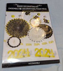 2024 Graduation or Election Party Room Decorating Kit Gold Silver Black Amscan