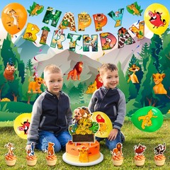 Disney Lion King Party Decorations Simba Birthday Set Tableware Plates Balloons