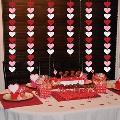 72 Red Pink White Felt Hearts Garland – NO DIY – Valentines Day Decor – Valen…