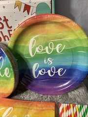 Rainbow Pride Decorations Dinnerware Party Set NEW In Box