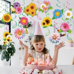 Flower Hanging Swirls Spring Sunflower Ceiling Decor Party Supplies 30 PCS
