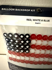 July 4th Independence Day Balloon Backdrop Kit 120 Pieces 8 Feet Red White Blue