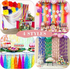 Yellow Crepe Paper Streamers 4 Rolls 328Ft, Pack of Party Streamers