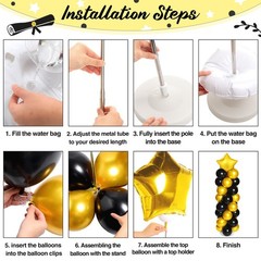 2 Sets of Balloon Column Stand Kit with 2 Star Balloons 100 Latex Balloons 2 …
