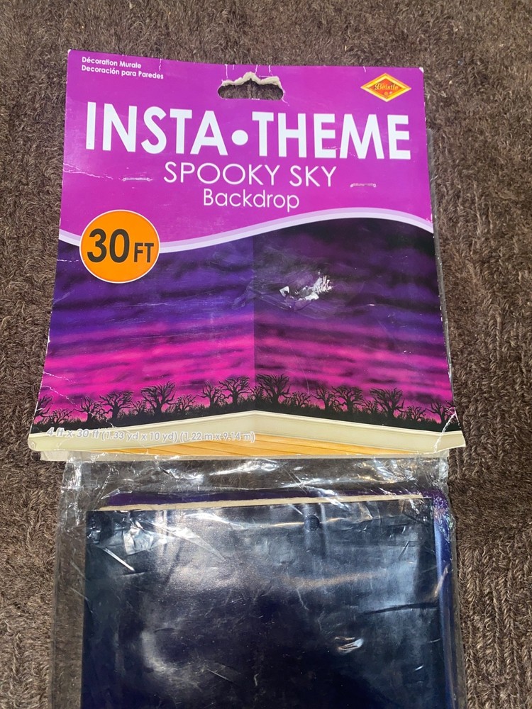 Beistle Creation Insta Theme Spooky Sky Backdrop 4ft x 30ft New