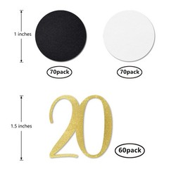 200 PCS Gold Glitter 20th Birthday Number Confetti Anniversary Table Decor