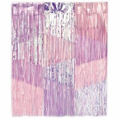BIRTHDAY Luminous IRIDESCENT FOIL FRINGE BACKDROP (1) Birthday Party Supplies