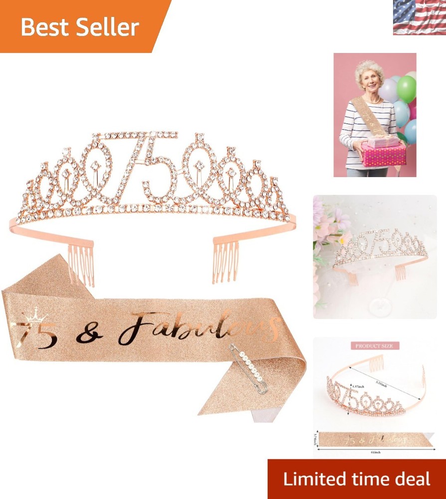 Gorgeous 75th Birthday Sash and Tiara Set: A Must for Celebrating Women