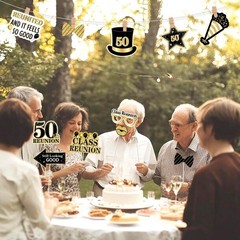 24pcs 50th Class Reunion Photo Booth Props 50th Class Reunion Decorations Cla