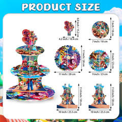 for Mario Cartoon Party Supplies and Decorations, a Three-Tiered Cupcake Stand,