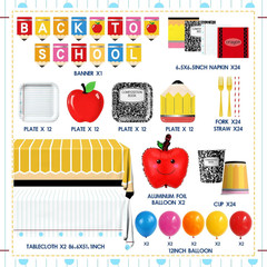 159 Pcs Back to School Decorations, First Day of School Party Supplies Includes
