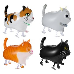 4 Pcs Cat Balloons Aluminum Cat Balloons for Birthday Animal Pet Cats Balloon