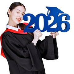 2026 Blue Graduation Decorations Wooden Centerpieces,13x7inch Double Sided Hollo