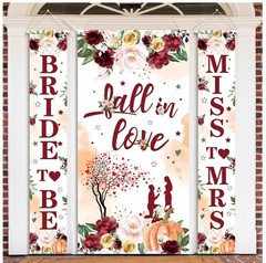 3 Pcs Fall Banner Set – Bridal Shower Decorations Autumn Floral Special Occasion