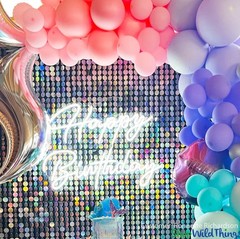 Shimmer Round Sequin Wall Backdrop 11 7/8″ Panel – Metallic Black on Black