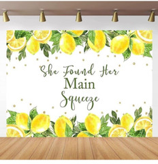 Mocsicka She Found Her Main Squeeze Backdrop Lemon Bridal Shower Lemonade Bac…