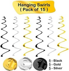 KatchOn, Black Gold and Silver Star Hanging Swirls- Pack of 30, No DIY | Star…