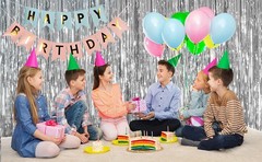 2 Pack Silver Foil Curtain Party Streamers Metallic Tinsel Foil Fringe Photo