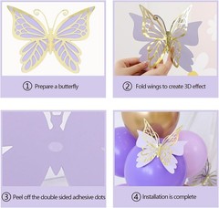 Purple Balloon Garland Kit With Butterfly Dark And Gold Arch Lavender Light D…