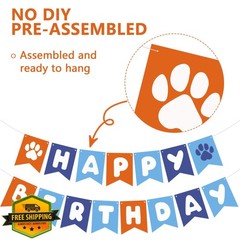 RICHHHA Blue Orange Birthday Banner