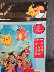 Pokemon Backdrop Scene Setter With 12 Props Party Fun Kit Pikachu Birthday 27×40