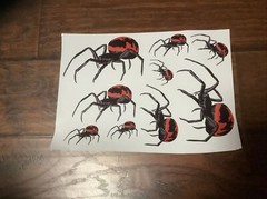 130 / 6 Sheet Halloween Bat Spider Stickers Window Decorations Spooky Party