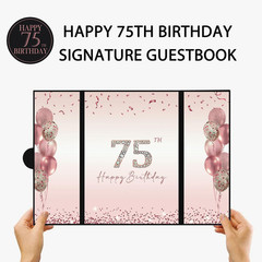 Rose Gold 75Th Birthday Party Decorations for Women, Happy 75Th Birthday Alterna