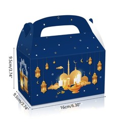 24pcs Eid Mubarak Gift Box with Handle Multifunction Storage Accessory
