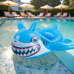 Inflatable Shark Pool Float for Kids 3-10 with Water Gun – Beach Fun