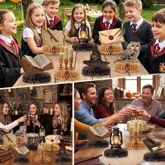 9Pcs Magical Birthday Party Decorations Magic Theme Honeycomb Centerpieces Magic